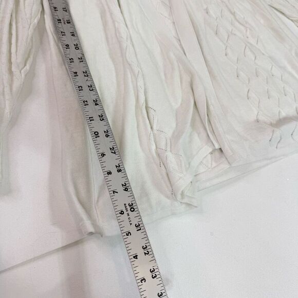 Croft & Barrow Sweater Cardigan Womens 3X White Open Front Cable Knit Classic - Picture 3 of 7